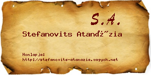 Stefanovits Atanázia névjegykártya